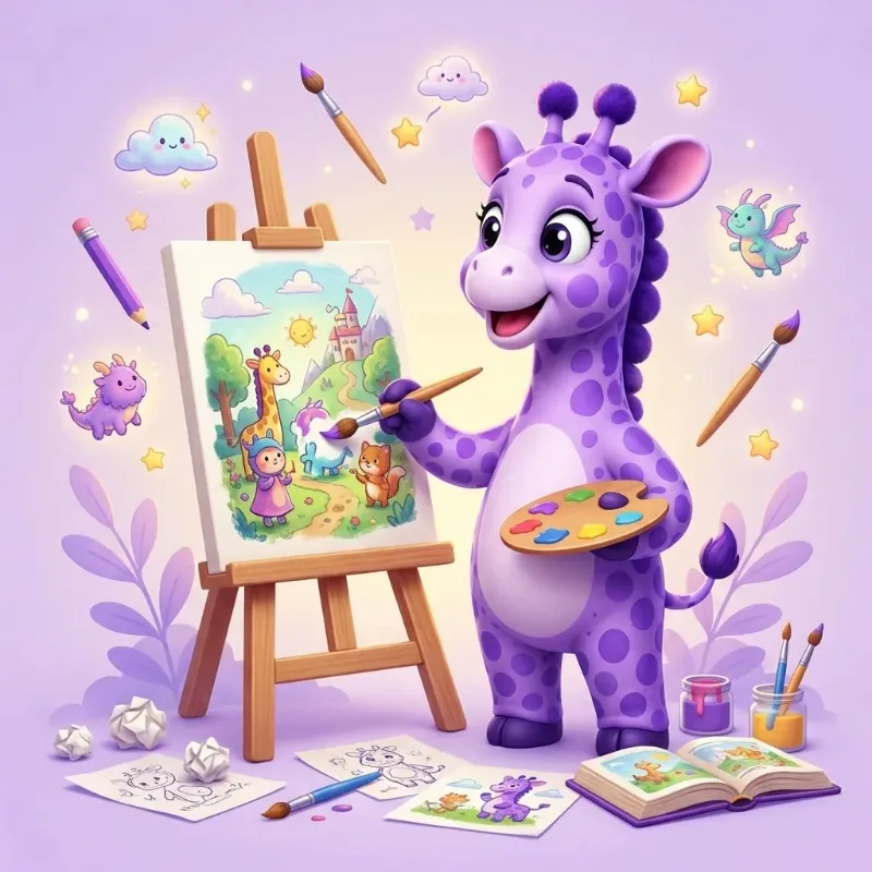Custom Illustrations for children's books at Purple Giraffe Press